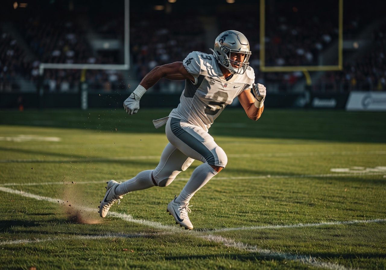 Football on green field